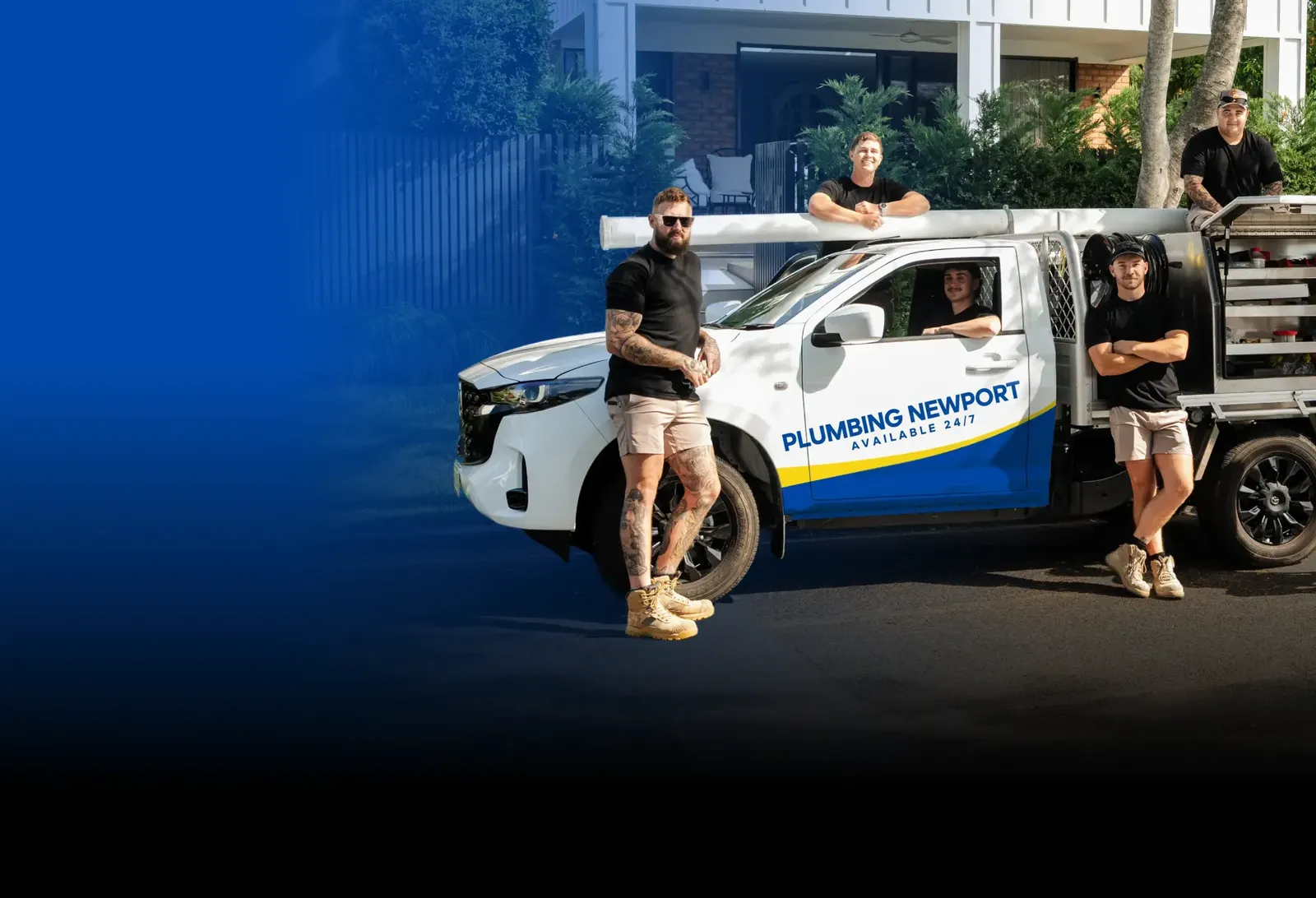 Plumbing Newport team with the ute